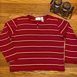 Liz Claiborne red striped long sleeve top